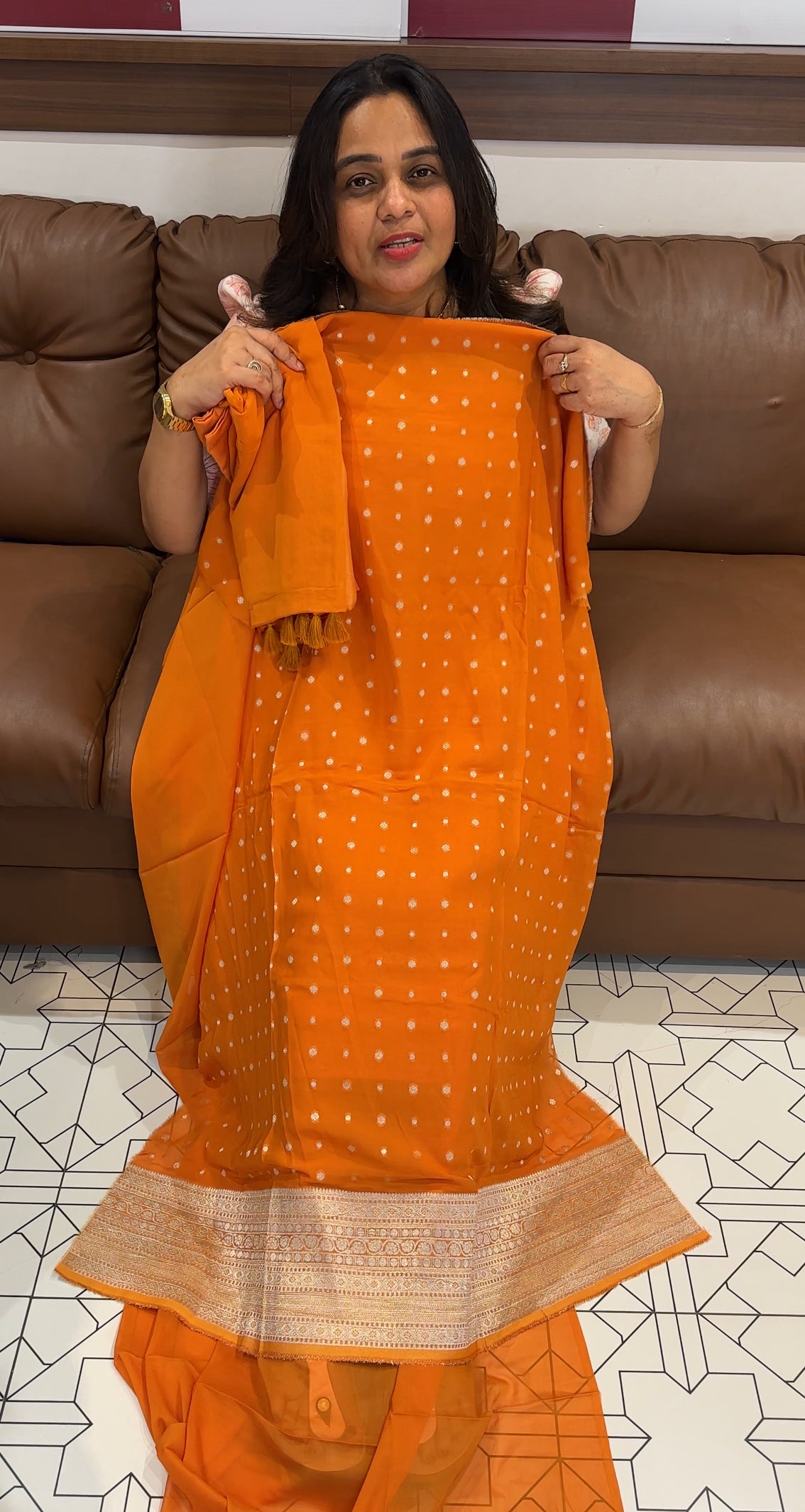 VISCOSE GEORGETTE BANARASI UNSTITCHED SALWAR SUITS - IHA 27715