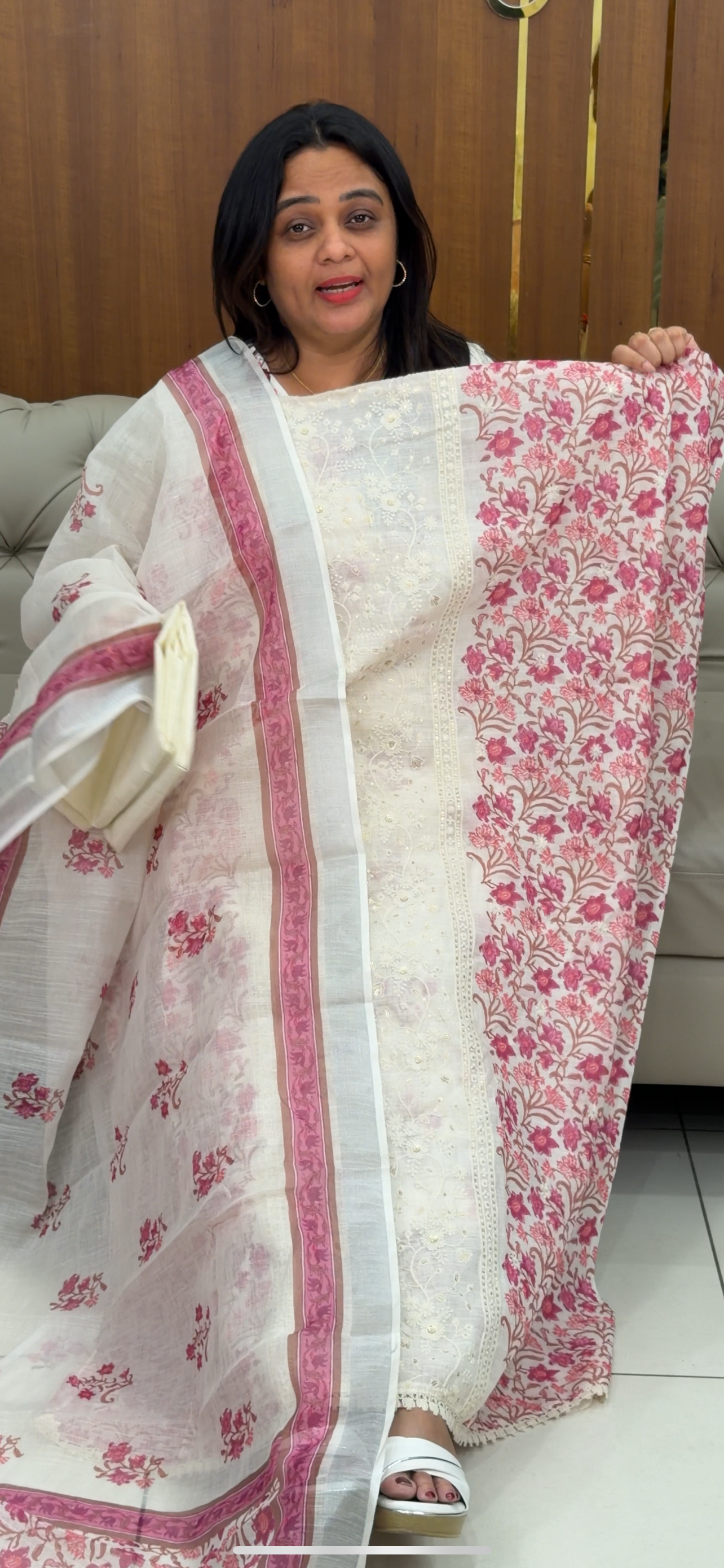 COTTON LINEN UNSTITCHED SALWAR SUITS - IHA 29365