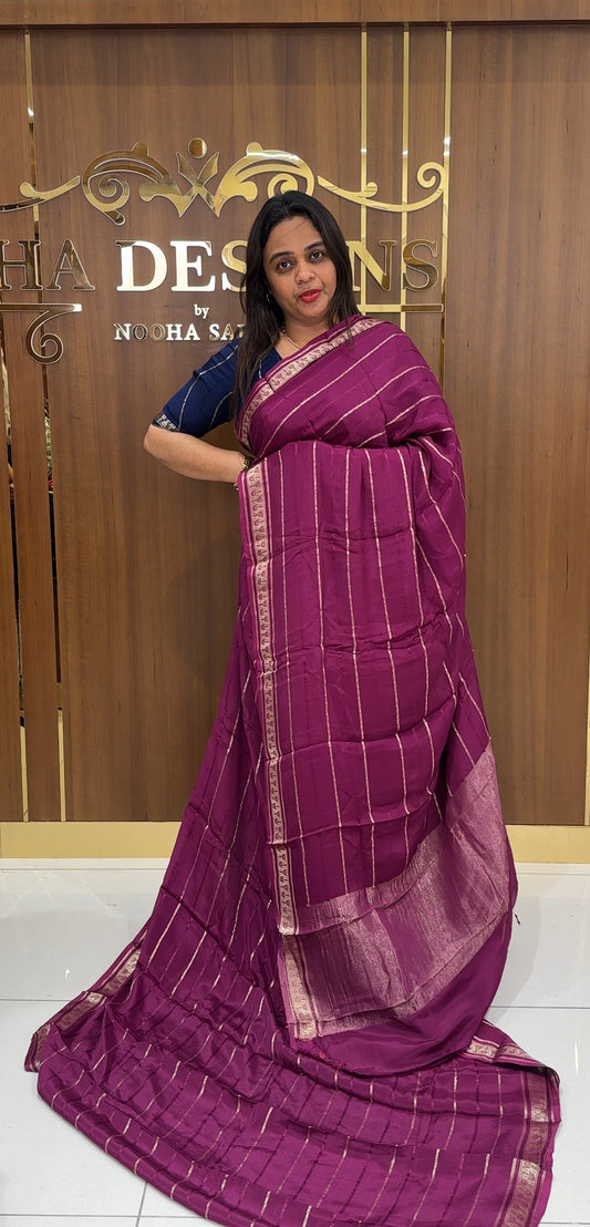 PLATINUM CHIFFON SAREES - IHA 23123