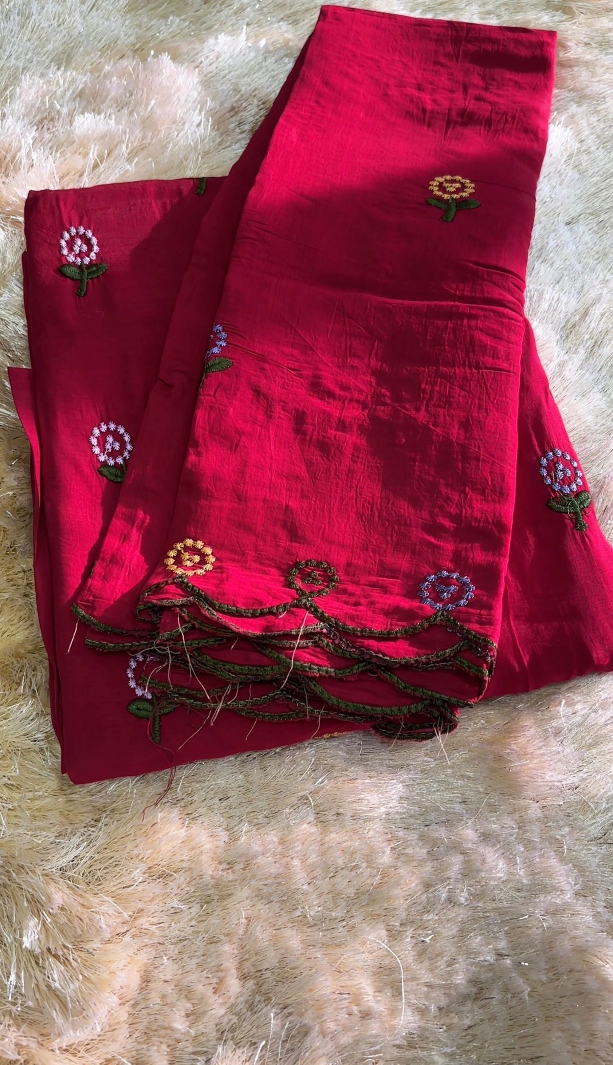 MUL CHANDERI UNSTITCHED SALWAR SUITS - IHA 36022