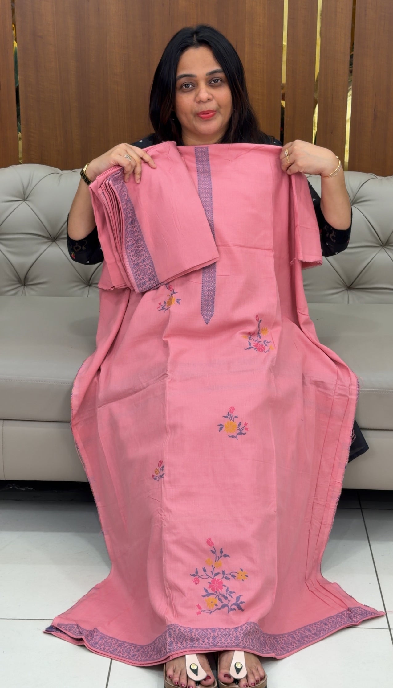 COTTON UNSTITCHED SALWAR SUITS  - IHA 29138