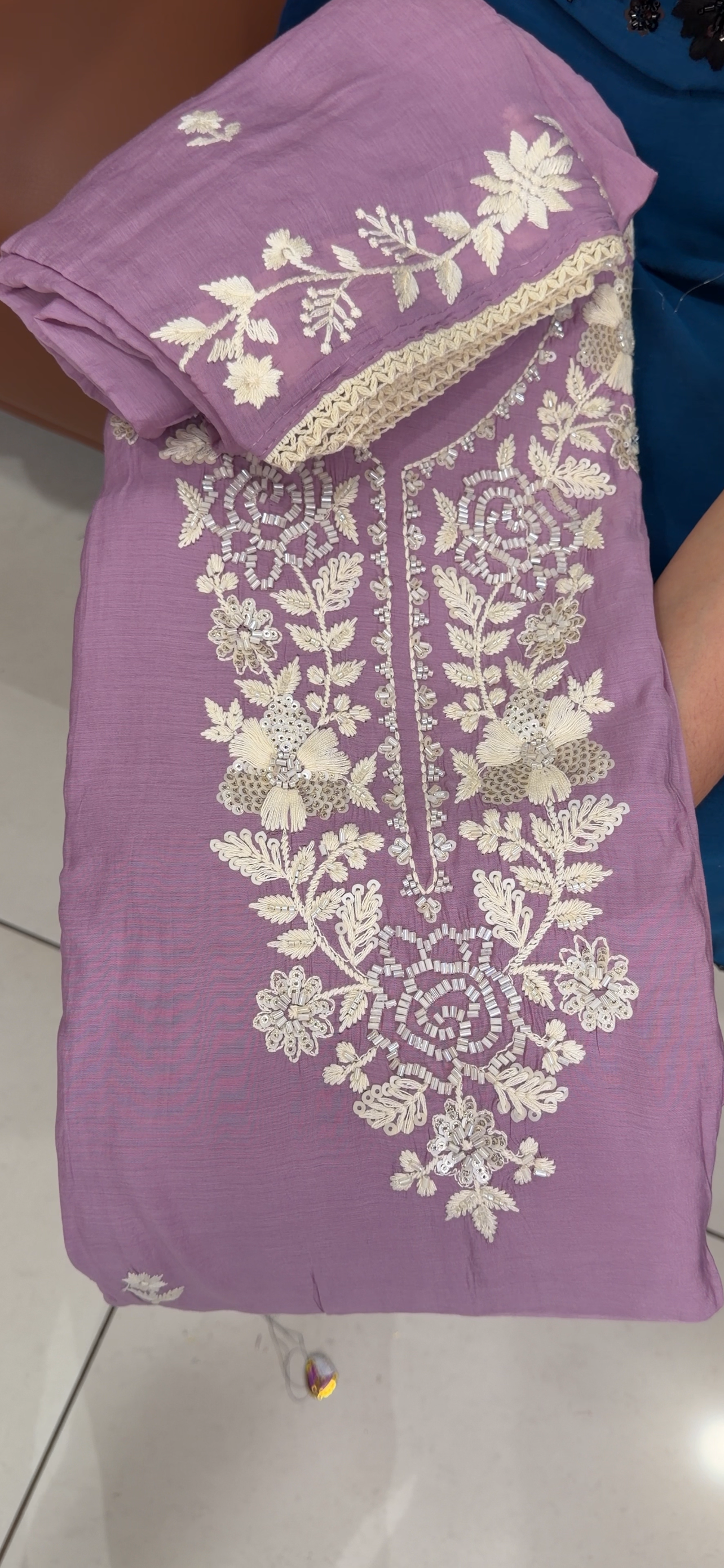 CHIKANKARI UNSTITCHED SALWAR SUITS - IHA 34654