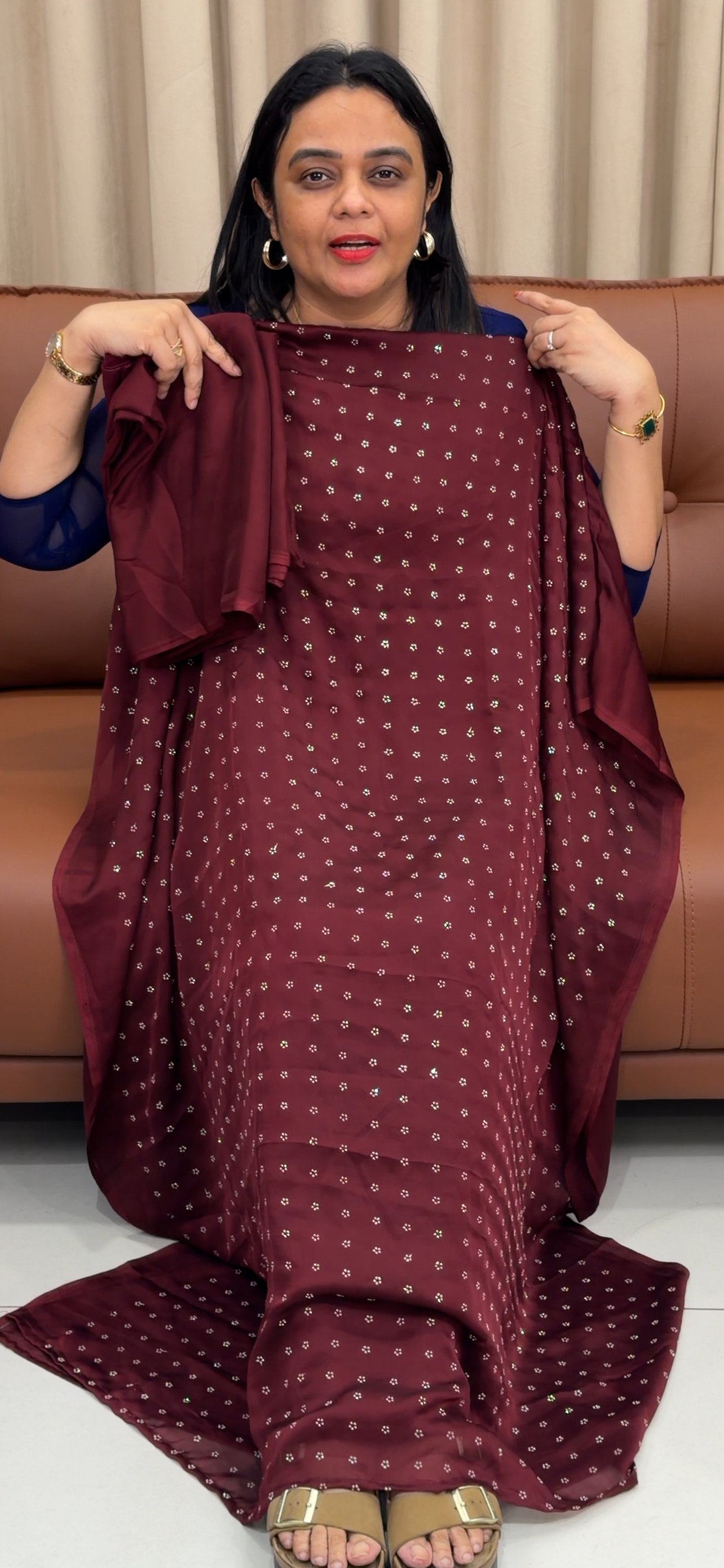 SILKY GEORGETTE UNSTITCHED SALWAR SUITS - IHA 33480