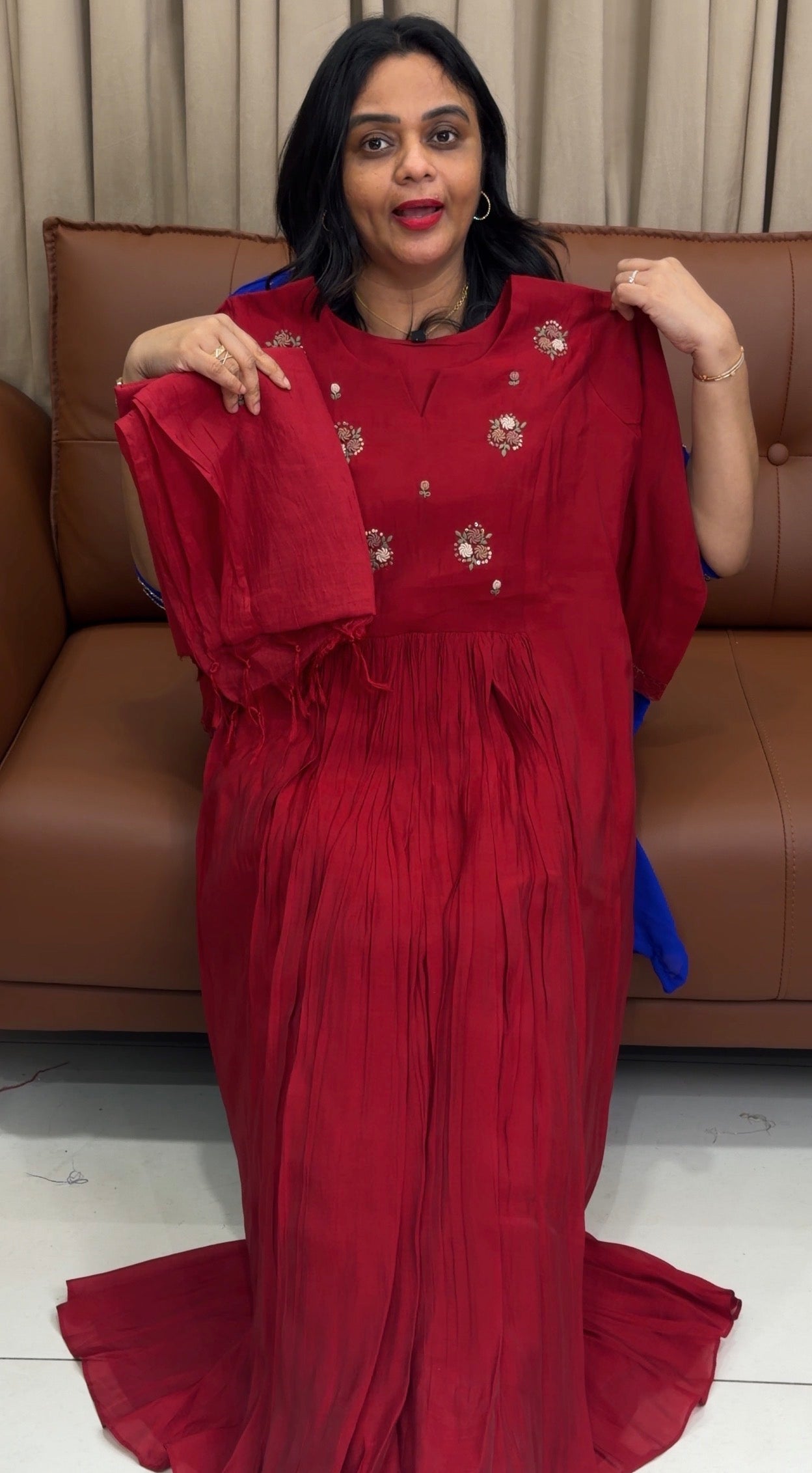 SOFT MUL CHANDERI ALINE TOP, BOTTOM AND DUPATTA - IHA 33770