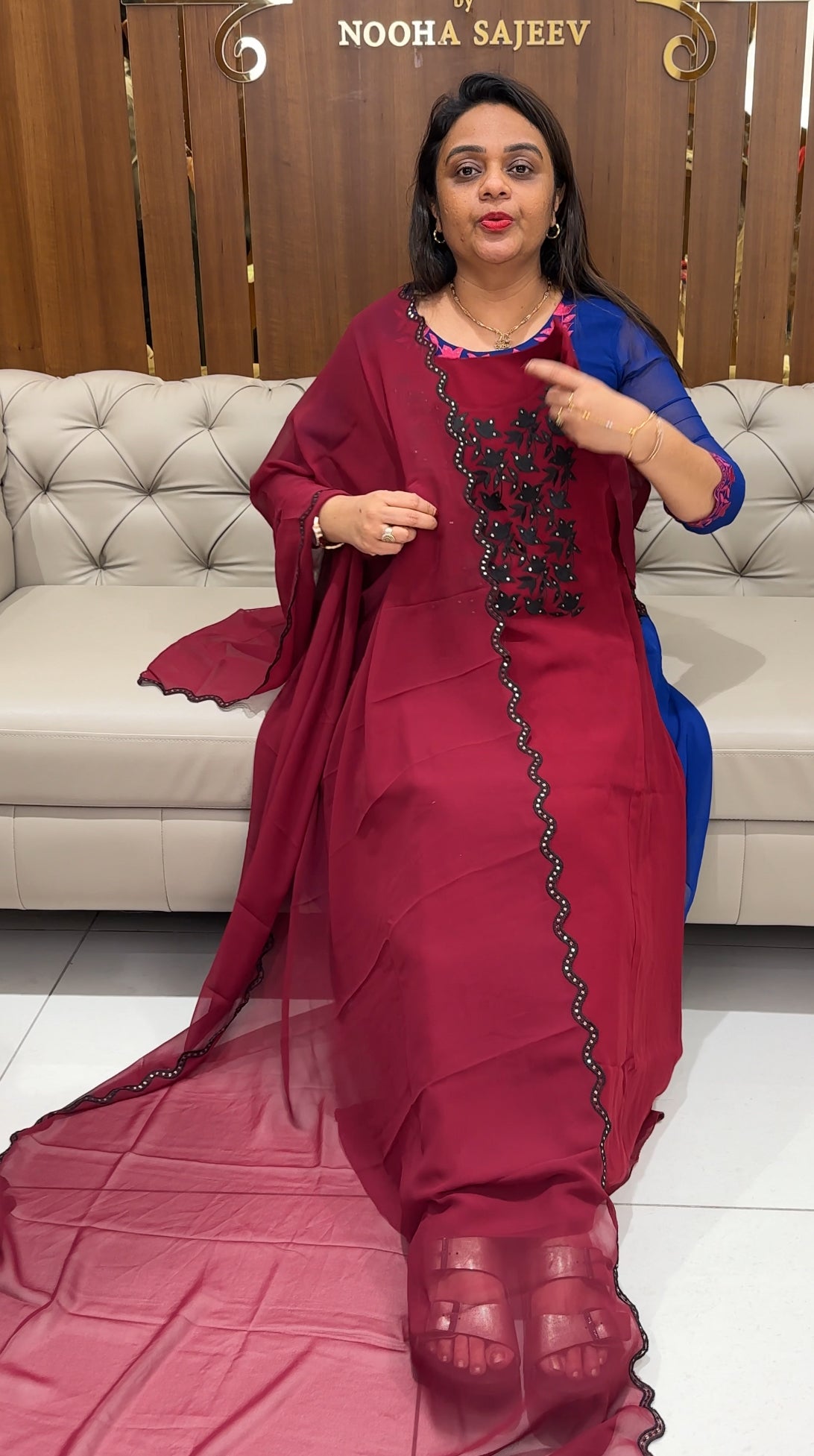 FORWARD LONG ALINE TOP AND DUPATTA - IHA 24224
