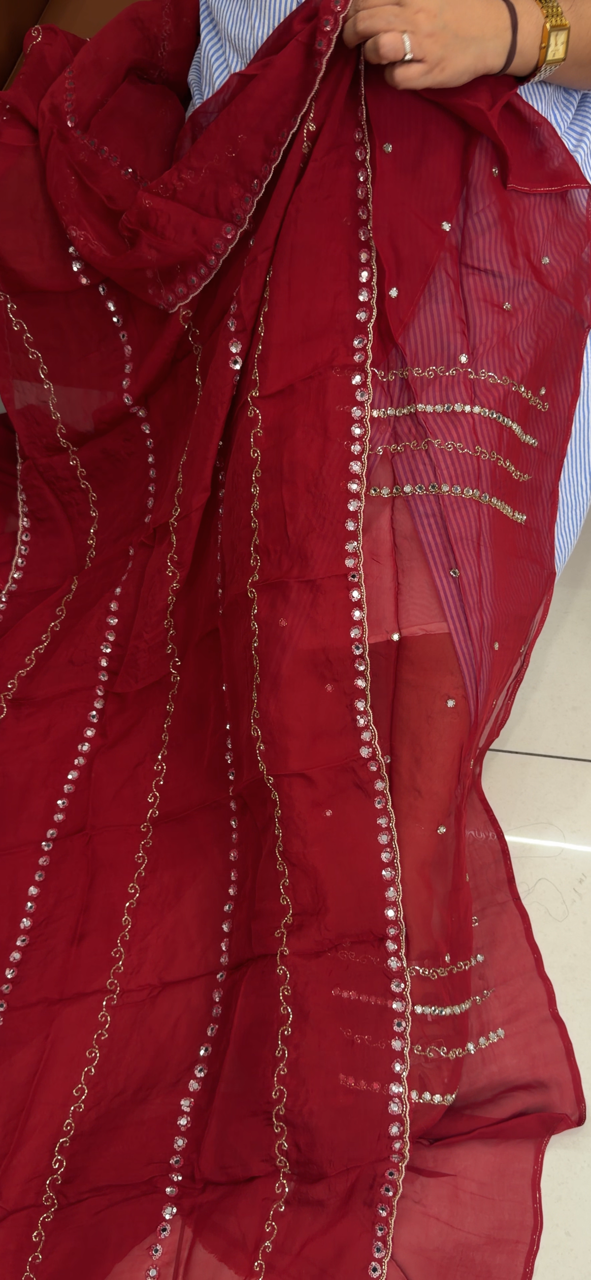 VISCOSE ORGANZA UNSTITCHED SALWAR SUITS - IHA 35941