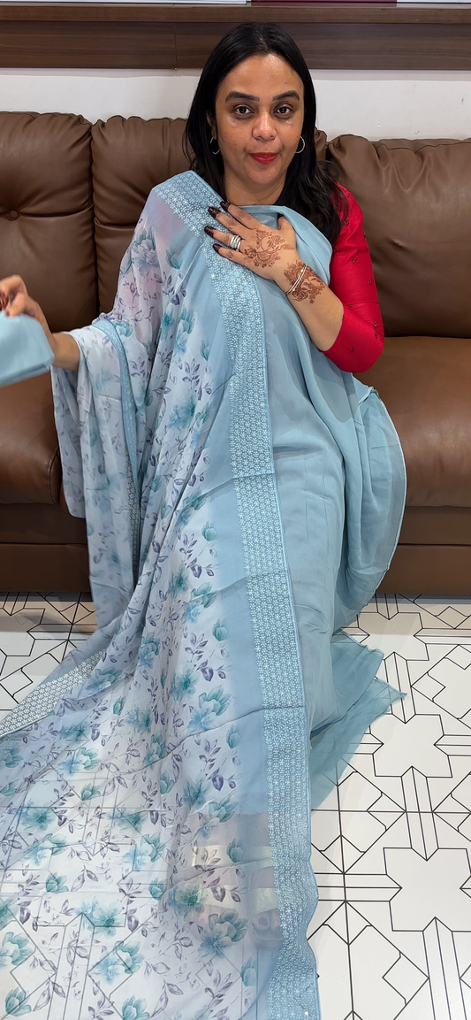 VISCOSE GEORGETTE UNSTITCHED SALWAR SUITS - IHA 31479