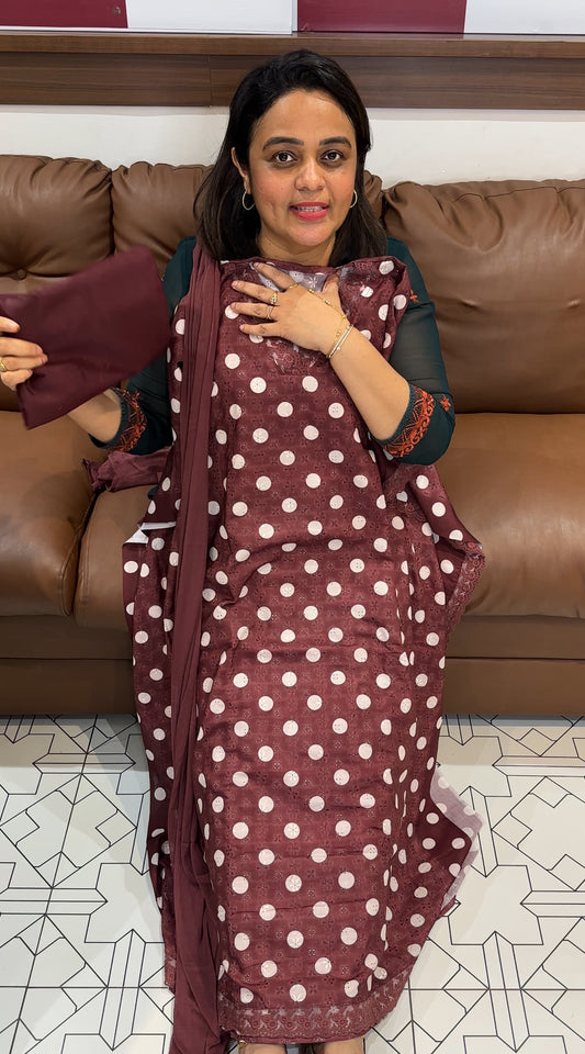 HAKOBA PRINTED UNSTITCHED SALWAR SUITS - IHA 26242