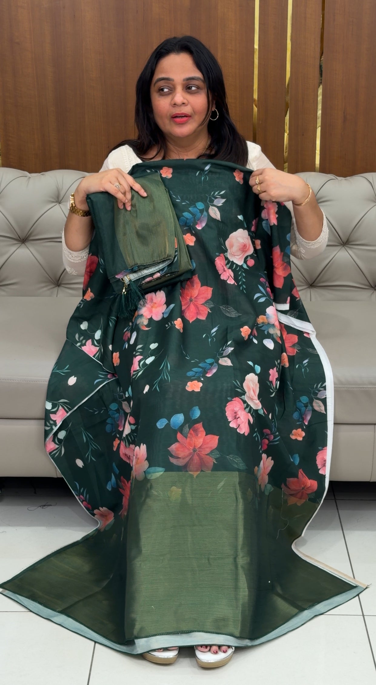 PRINTED UNSTITCHED SALWAR SUITS - IHA 29305