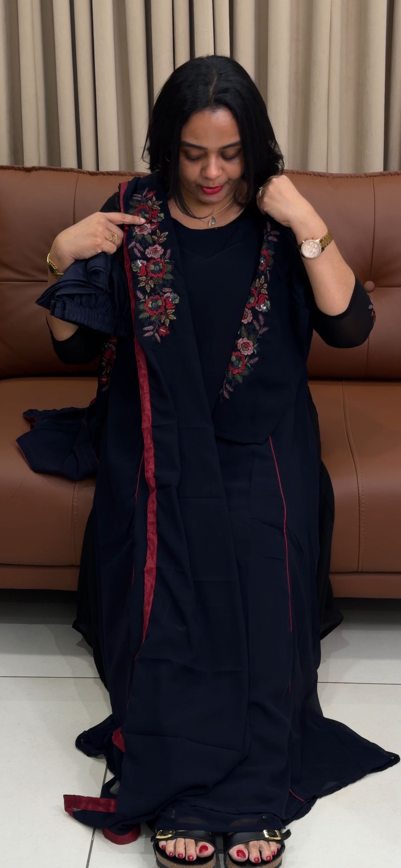 FAUX GEORGETTE TOP BOTTOM AND DUPATTA - IHA 34336