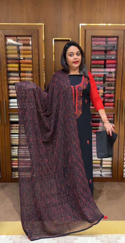 GEORGETTE UNSTITCHED SALWAR SUITS - IHA 24038