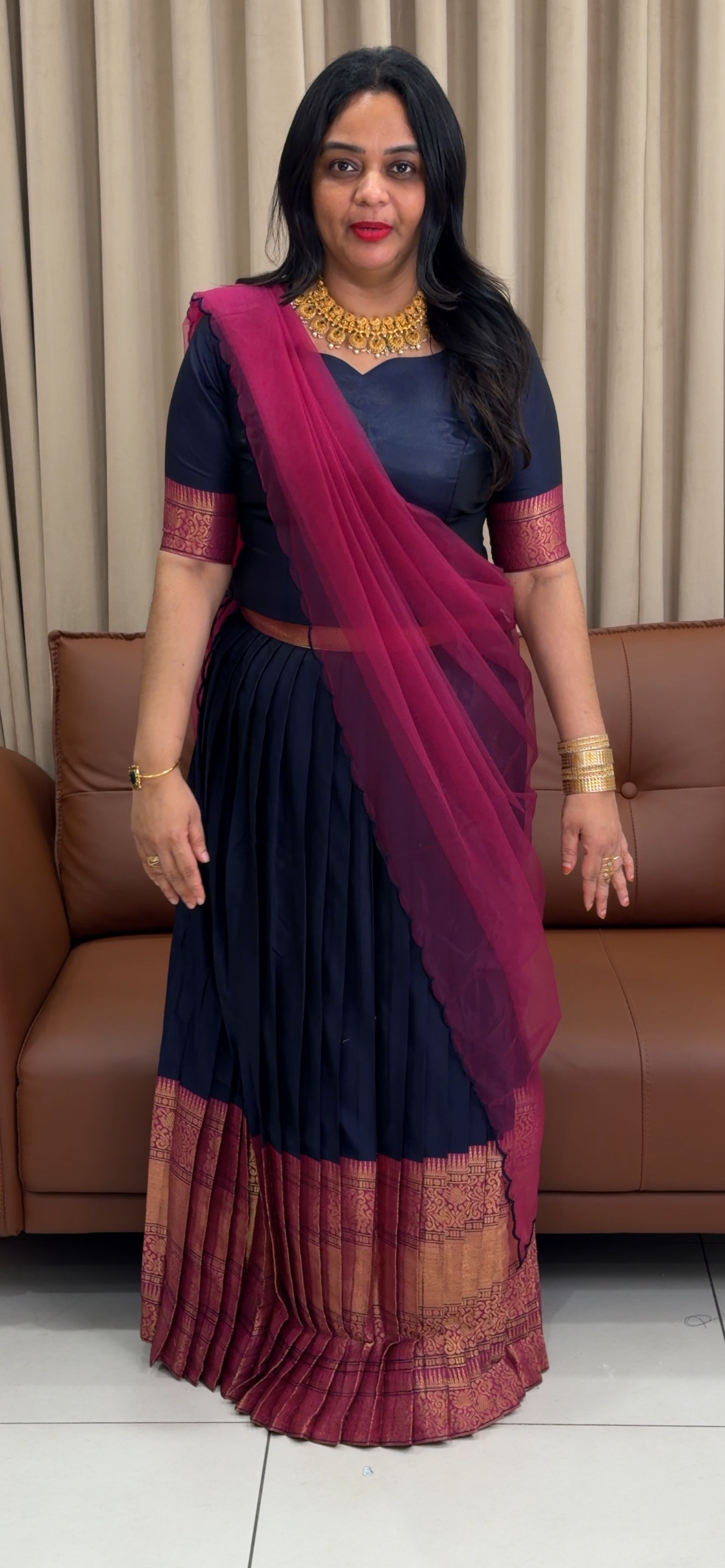 IHA'S IN-HOUSE HANDLOOM CROP TOP AND SKIRT - IHA 34024