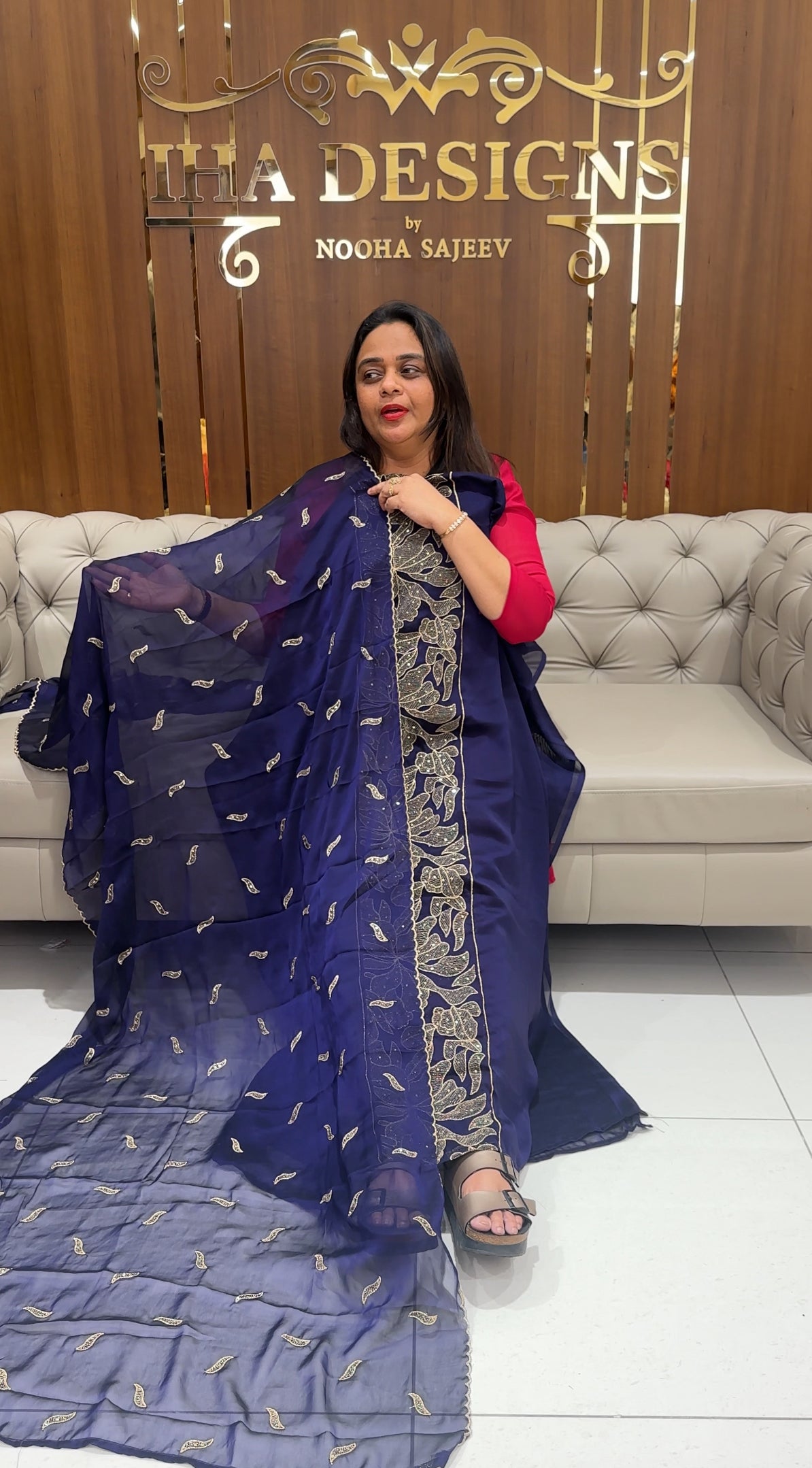 SILKY GEORGETTE UNSTITCHED SALWAR SUITS - IHA 23263