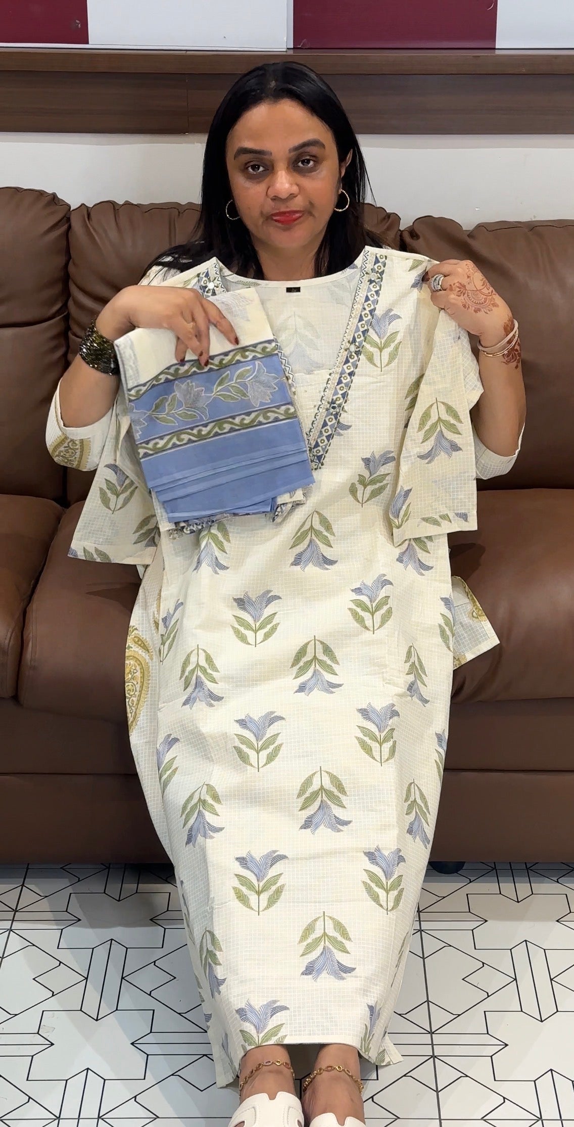 COTTON TOP,BOTTOM AND DUPATTA - IHA 31511