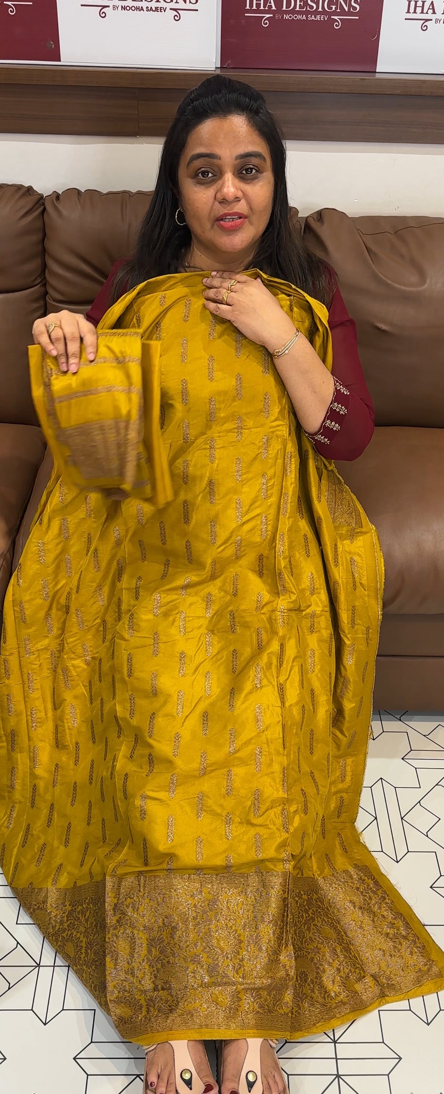 SEMI BANARASI UNSTITCHED SALWAR SUITS  - IHA 28043