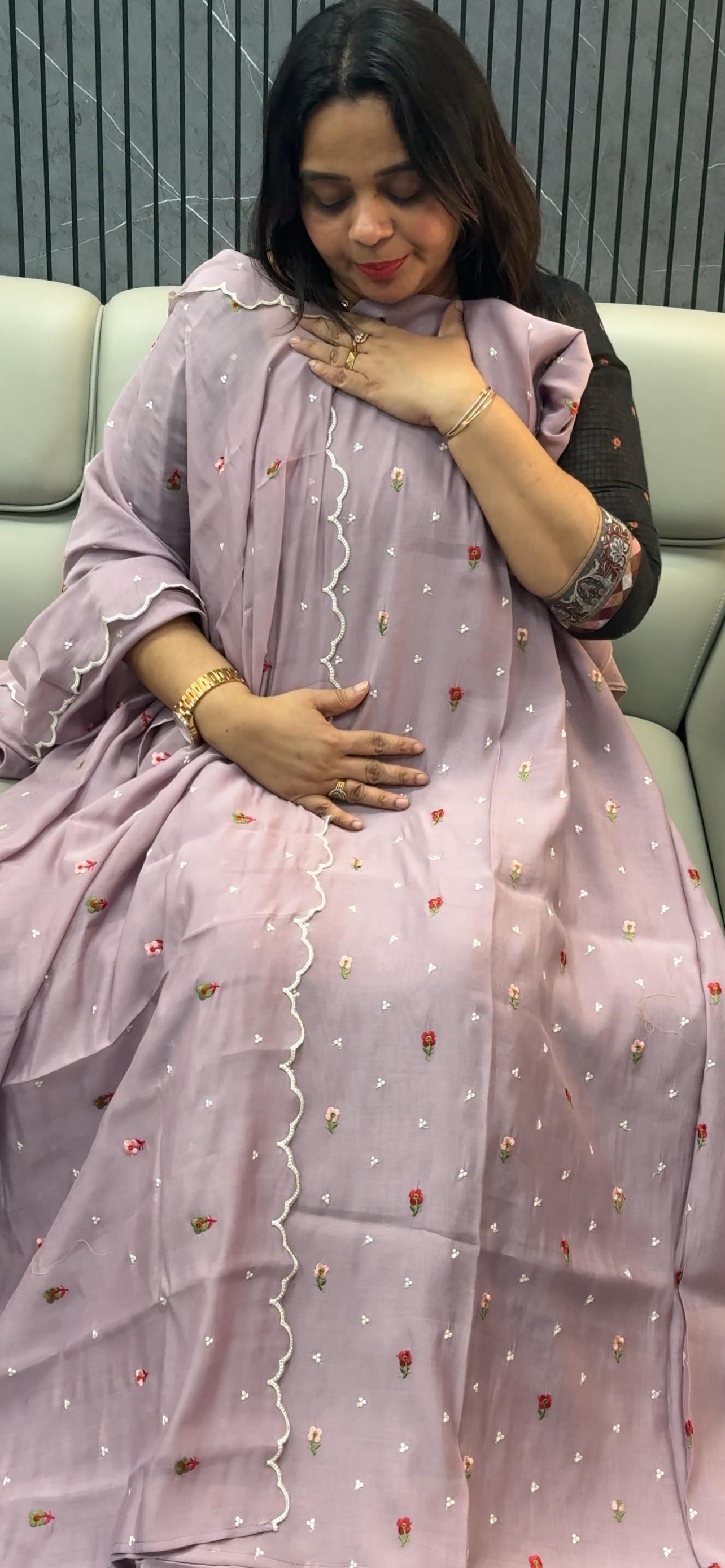 MALAI CHANDERI UNSTITCHED SALWAR SUITS - IHA 29387