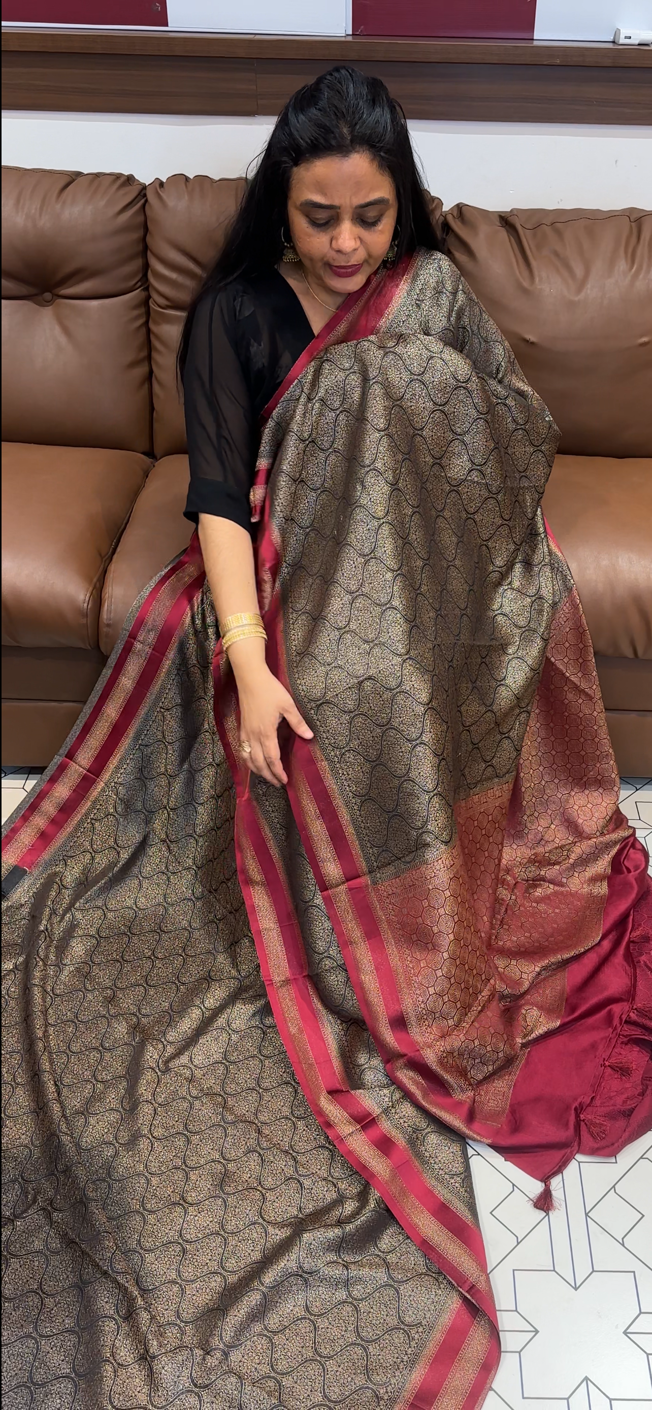 KATAN BANARASI SAREES - IHA 35062