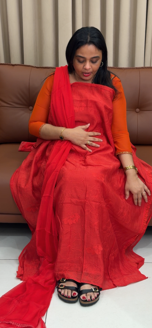 MALAI CHANDERI UNSTITCHED SALWAR SUITS - IHA 34267