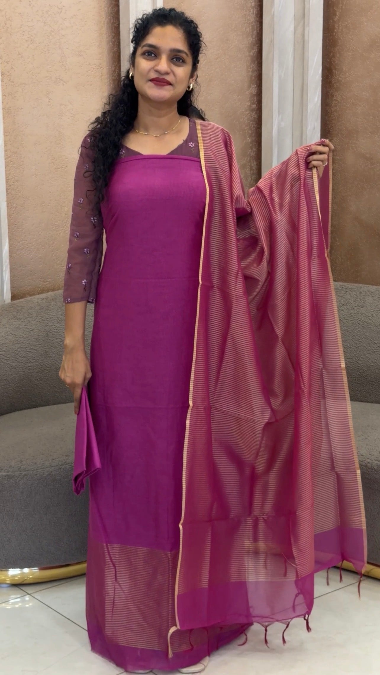MUL CHANDERI UNSTITCHED SALWAR SUITS - IHA 33291