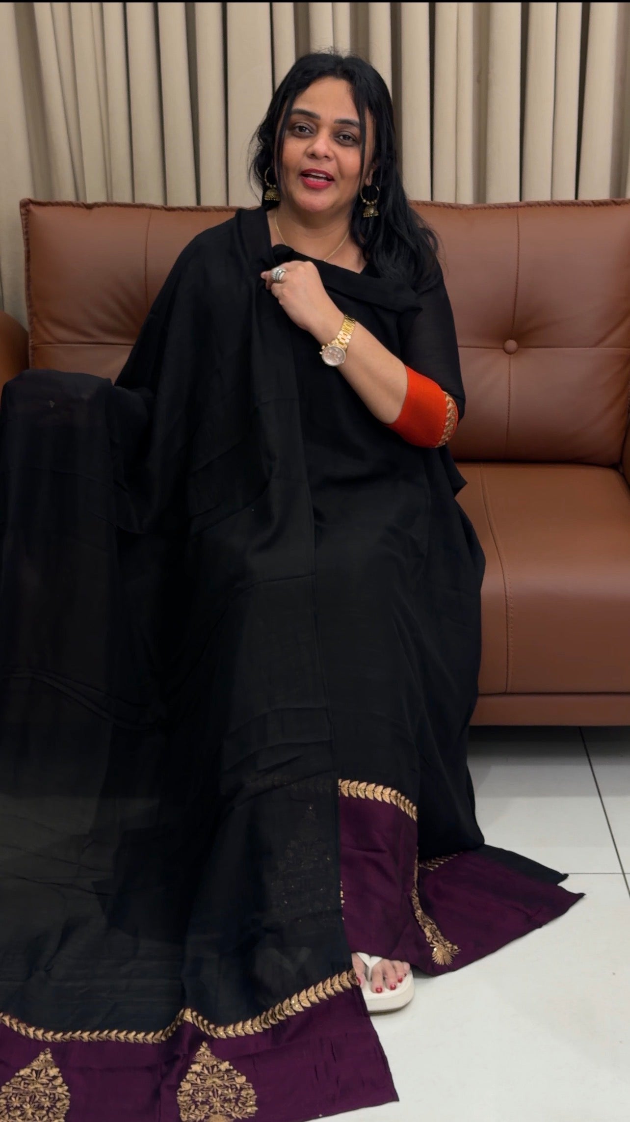 IHA'S IN-HOUSE SEMI RAW SILK TOP,BOTTOM AND DUPATTA - IHA 34566