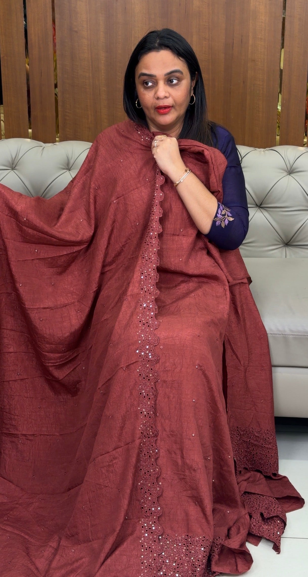CRUSHED SILK UNSTITCHED SALWAR SUITS - IHA 32868