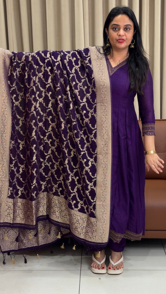 VISCOSE BANARASI DUPATTA - IHA 34189