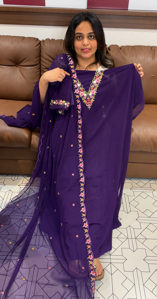 FAUX GEORGETTE UNSTITCHED SALWAR SUITS - IHA 26248