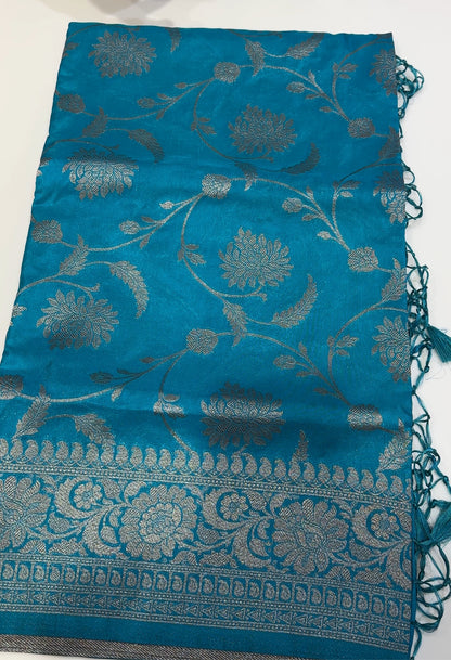 SEMI BANARASI SAREES - IHA 17031