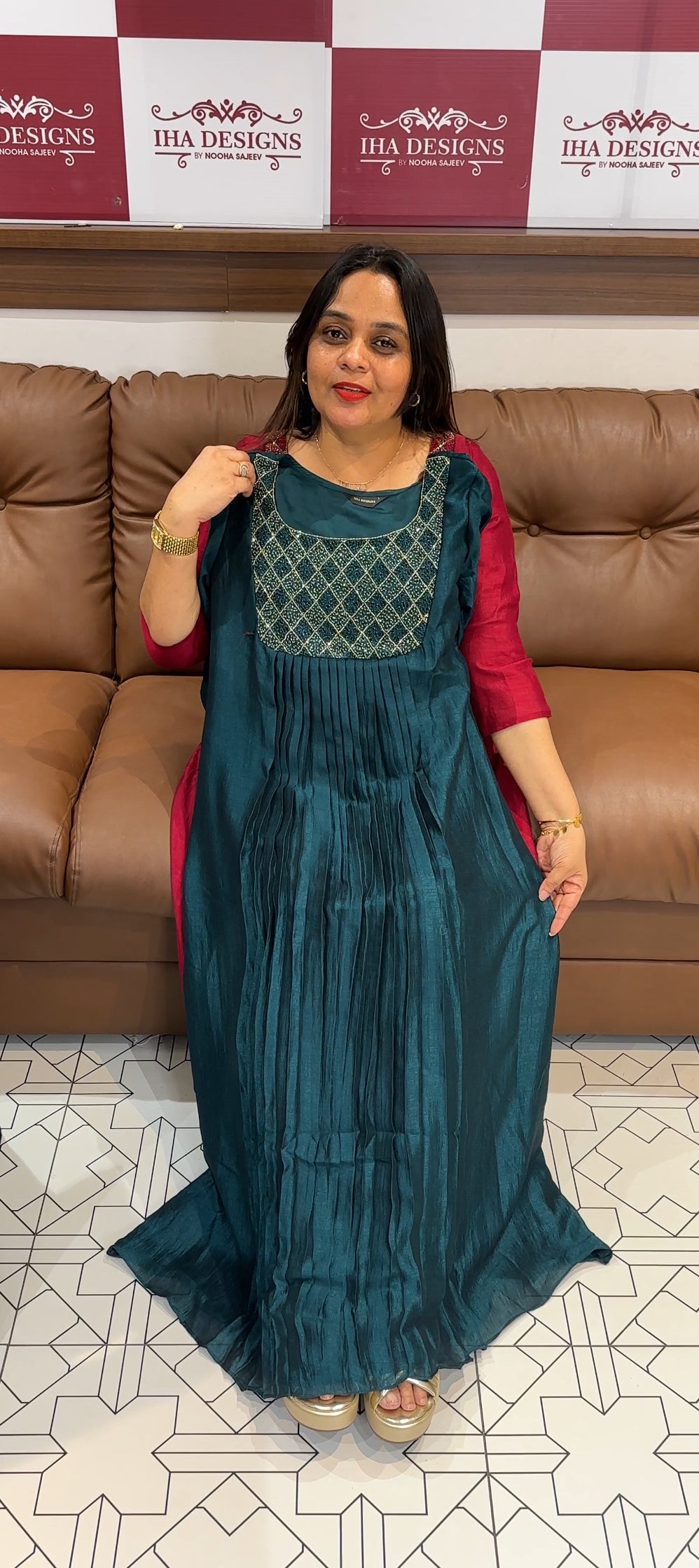 IHA'S IN-HOUSE SEMI RAW SILK ALINE TOPS - IHA 28843