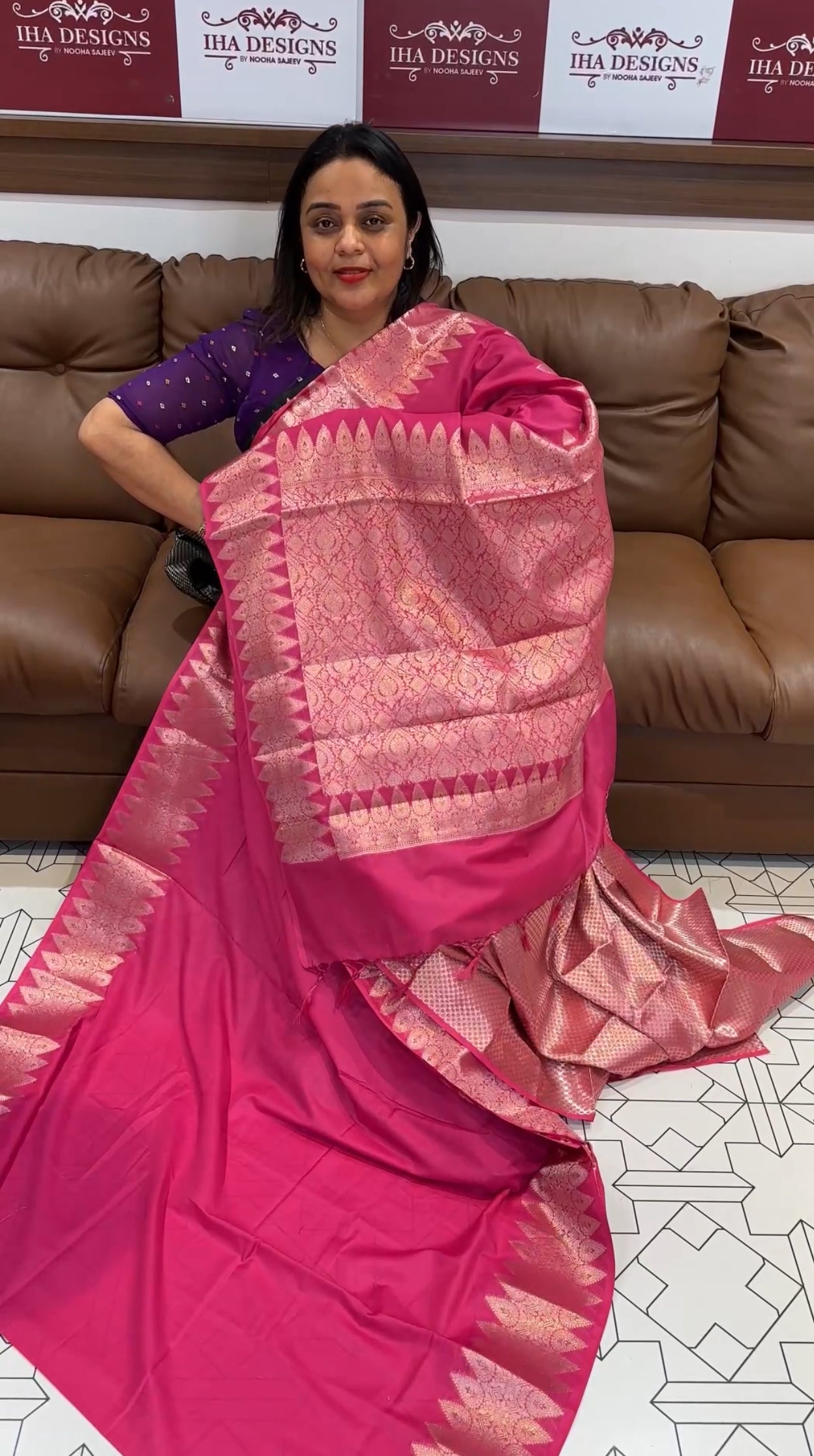 BUDGET BUY SEMI BANARSI SAREES - IHA 19856