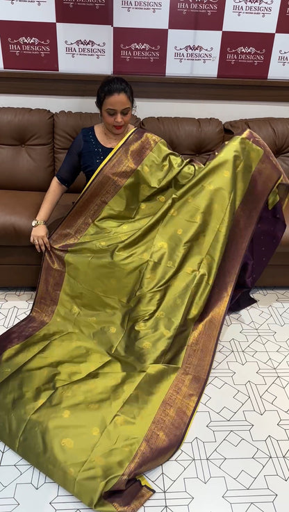 BUDGET BUY SEMI KANCHIPURAM SAREE - IHA 16348