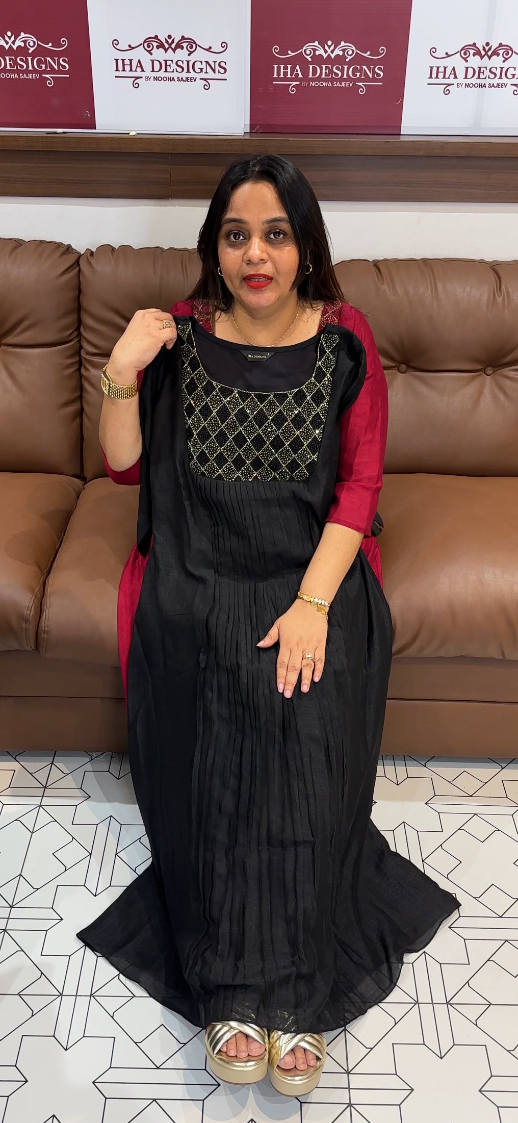 IHA'S IN-HOUSE SEMI RAW SILK ALINE TOPS - IHA 28843