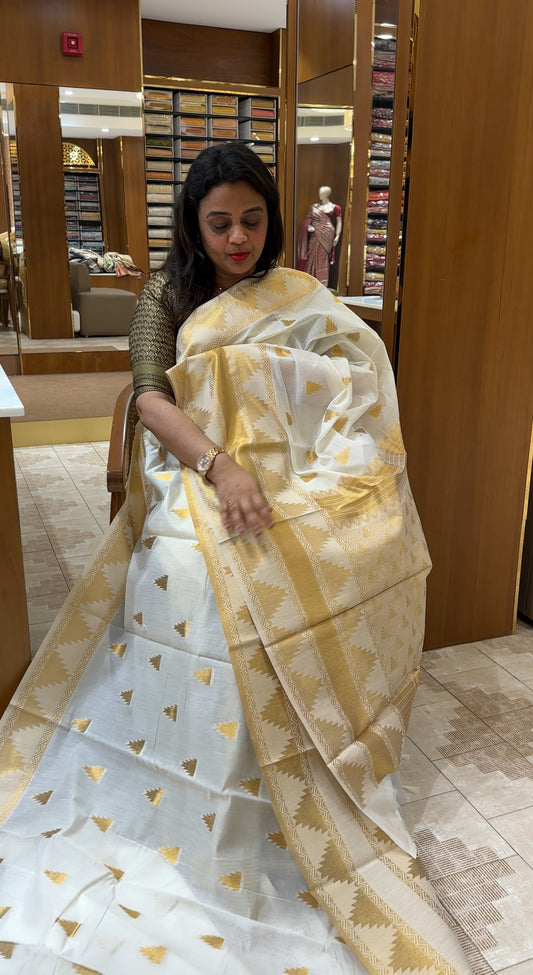 MUL CHANDERI ONAM SAREES - IHA 25282