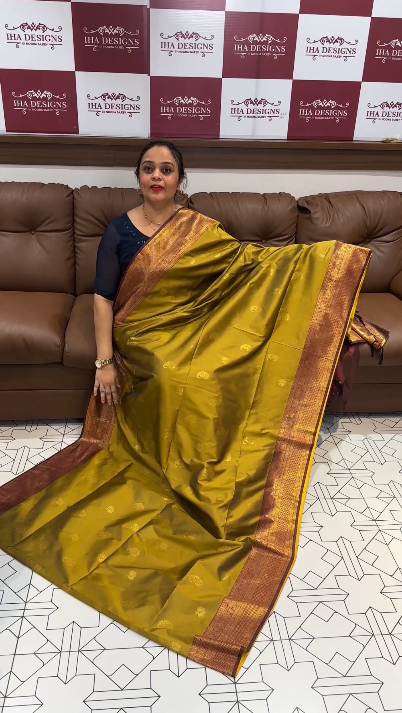 BUDGET BUY SEMI KANCHIPURAM SAREE - IHA 16348