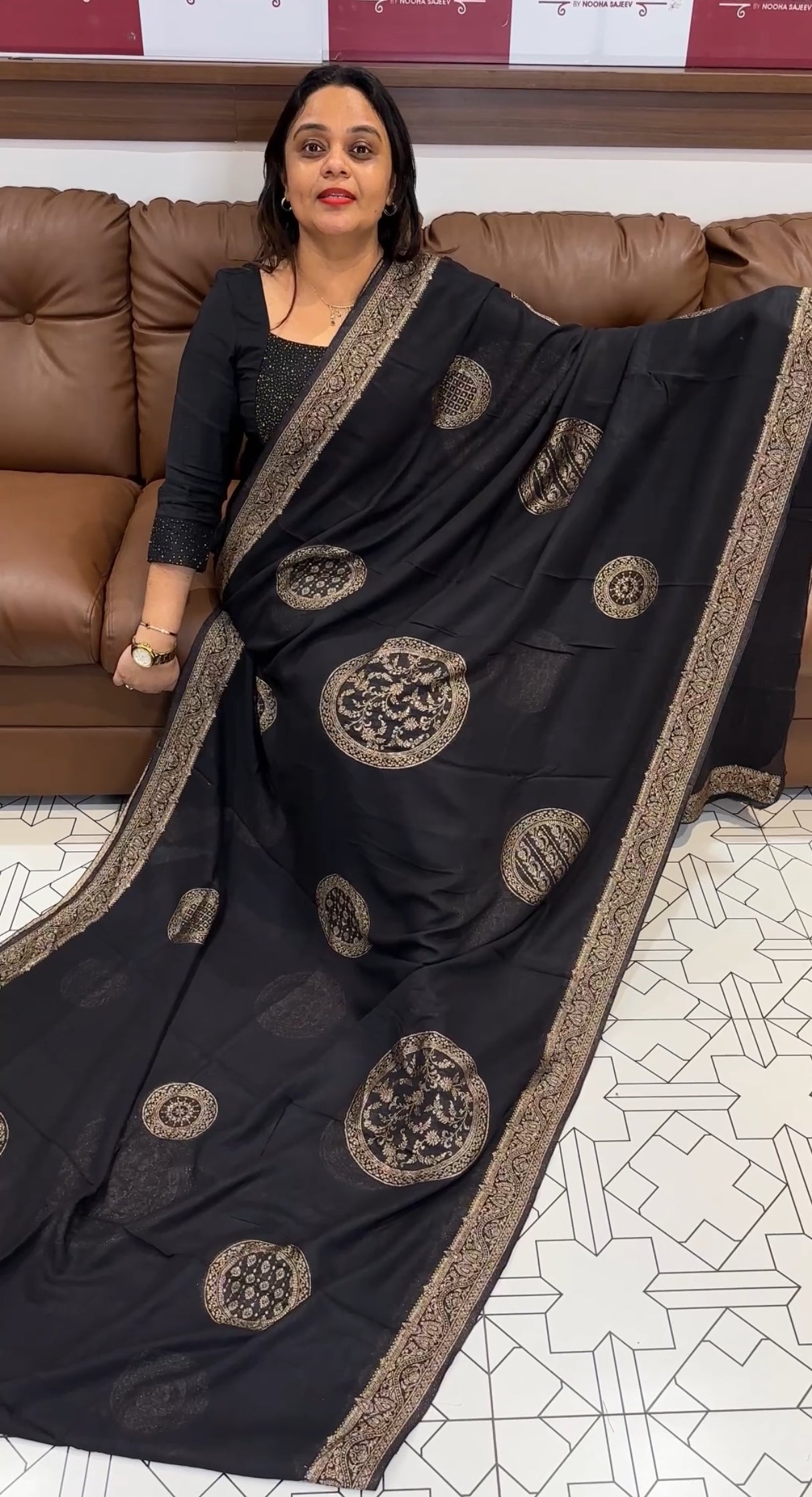 GEORGETTE BANARSI SAREE - IHA 19965