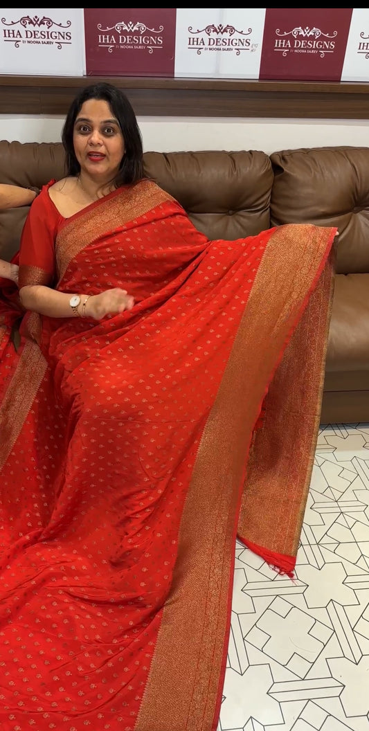 FORWARD SEMI BANARASI SAREES - IHA 17729