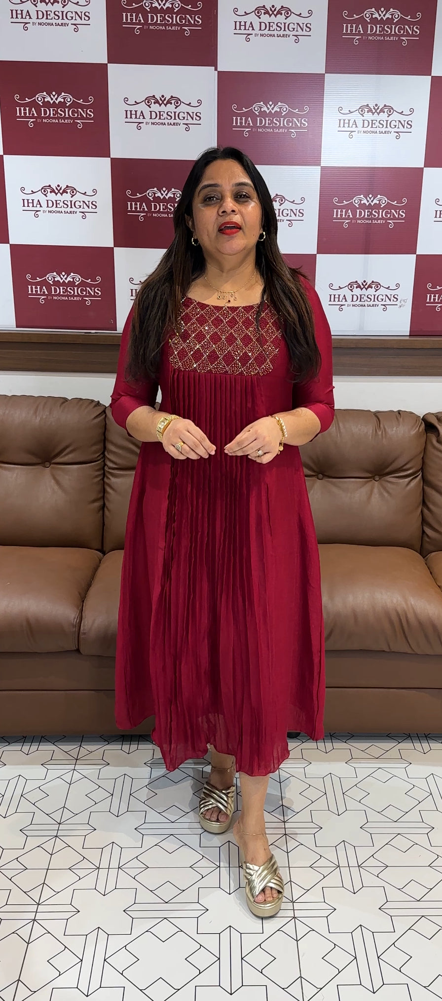 IHA'S IN-HOUSE SEMI RAW SILK ALINE TOPS - IHA 28843