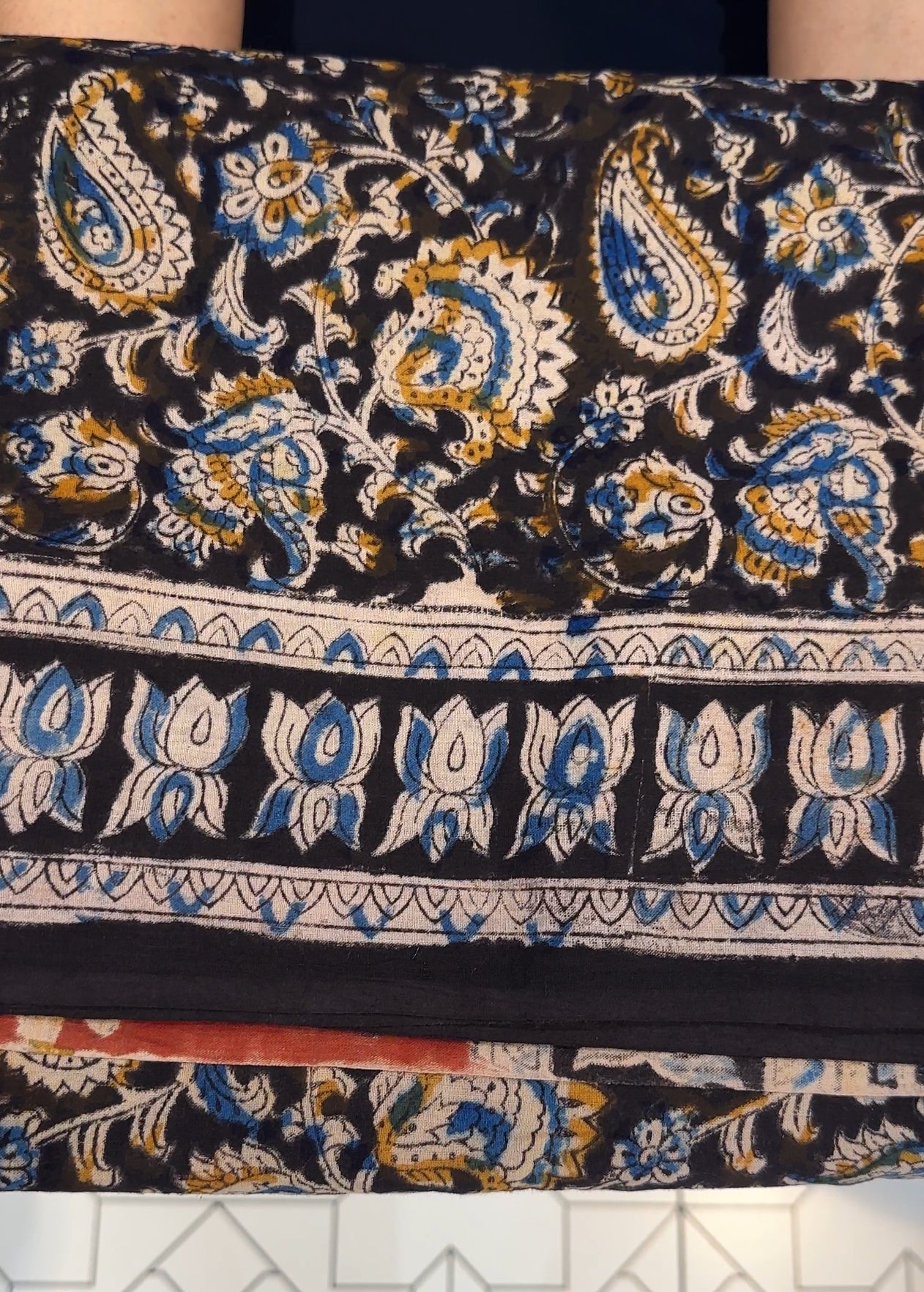 COTTON KALAMKARI PRINTED SAREE - IHA 17843