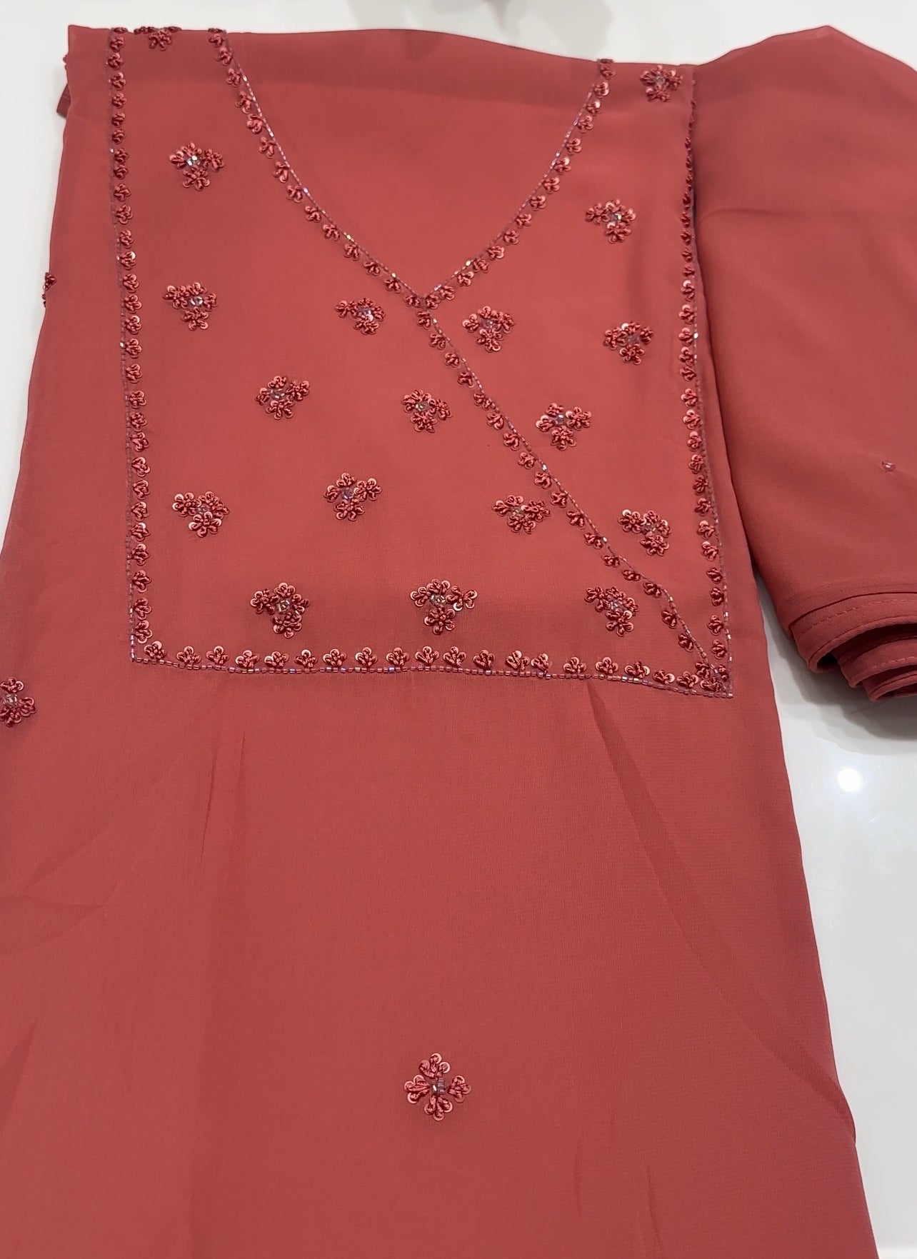 FAUX GEORGETTE UNSTITCHED SALWAR SUITS - IHA 22990