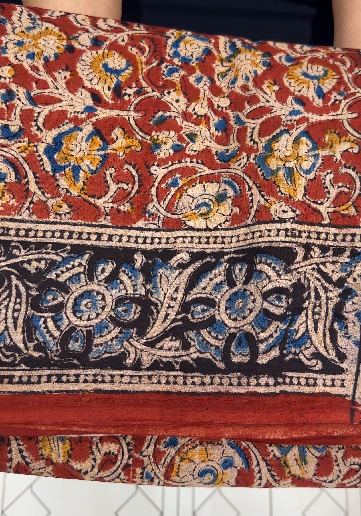 COTTON KALAMKARI PRINTED SAREE - IHA 17843