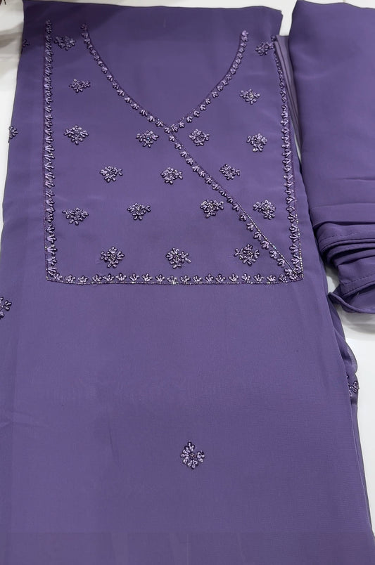 FAUX GEORGETTE UNSTITCHED SALWAR SUITS - IHA 22990