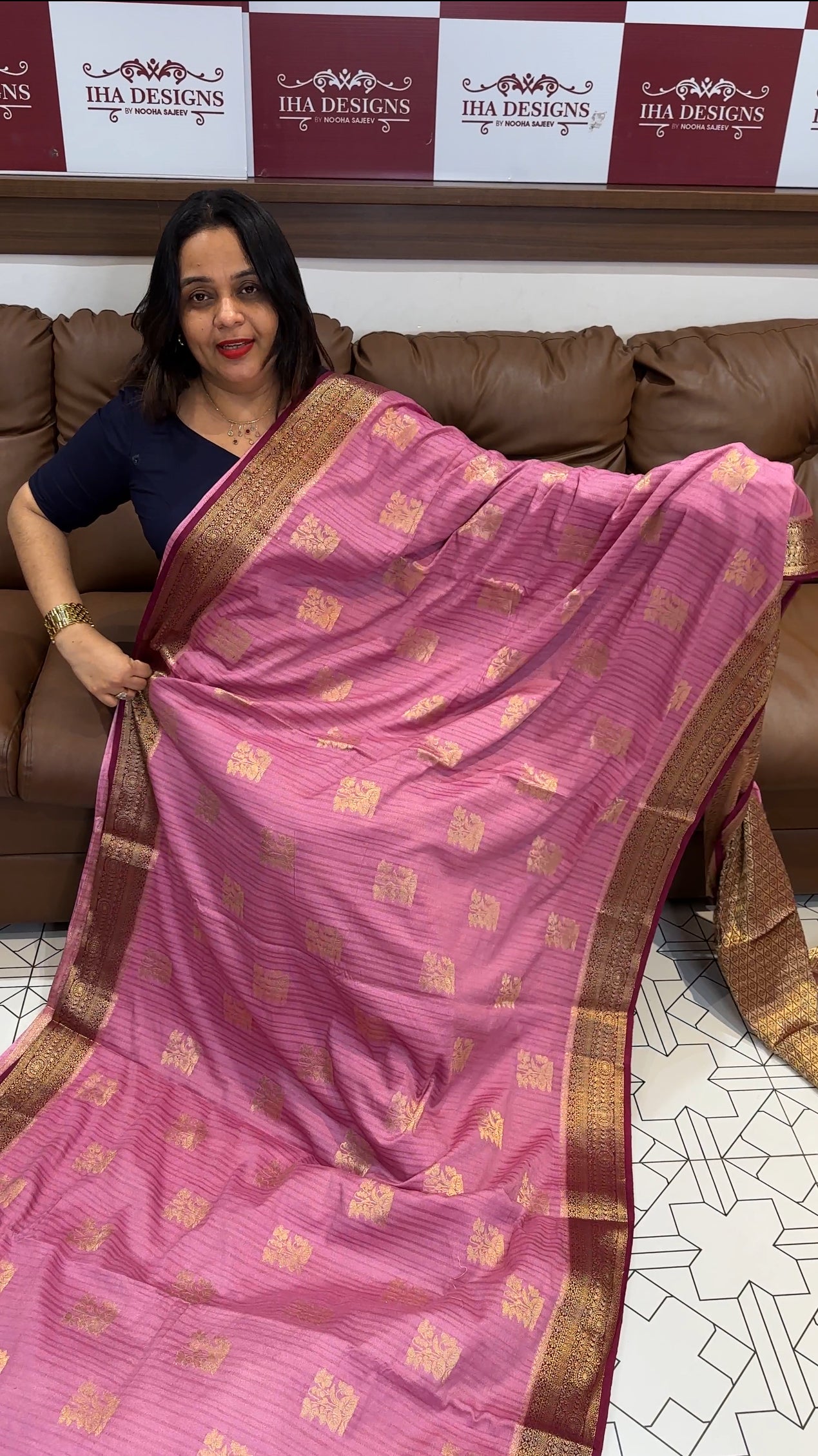 SEMI BANARASI SAREES - IHA 19492