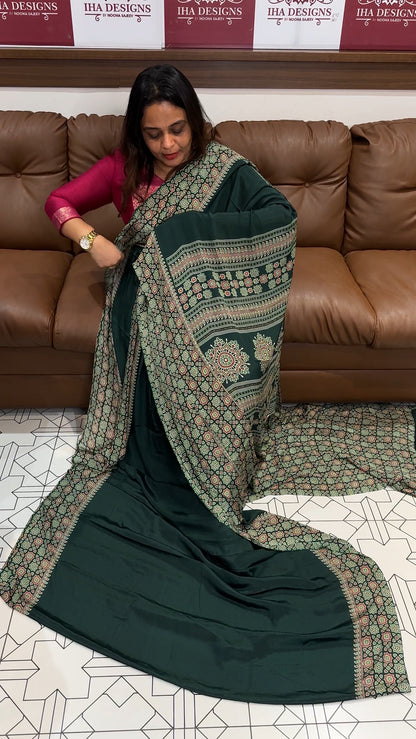 FORWARD AJRAKH PRINTED SAREES - IHA 17477