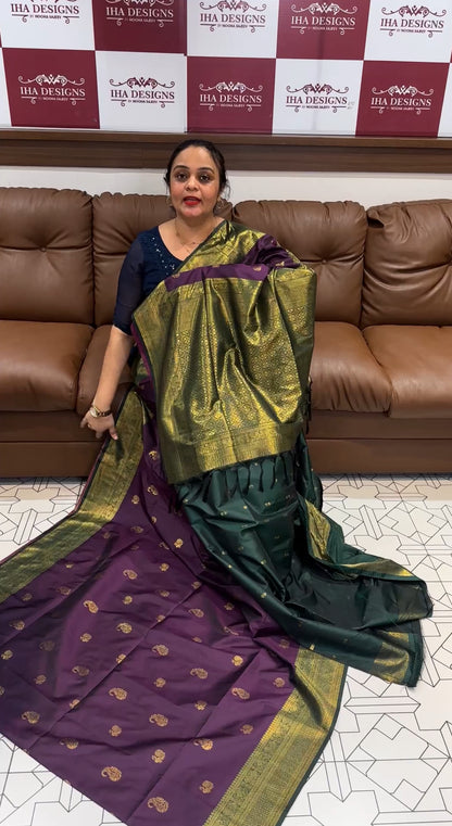 BUDGET BUY SEMI KANCHIPURAM SAREE - IHA 16348