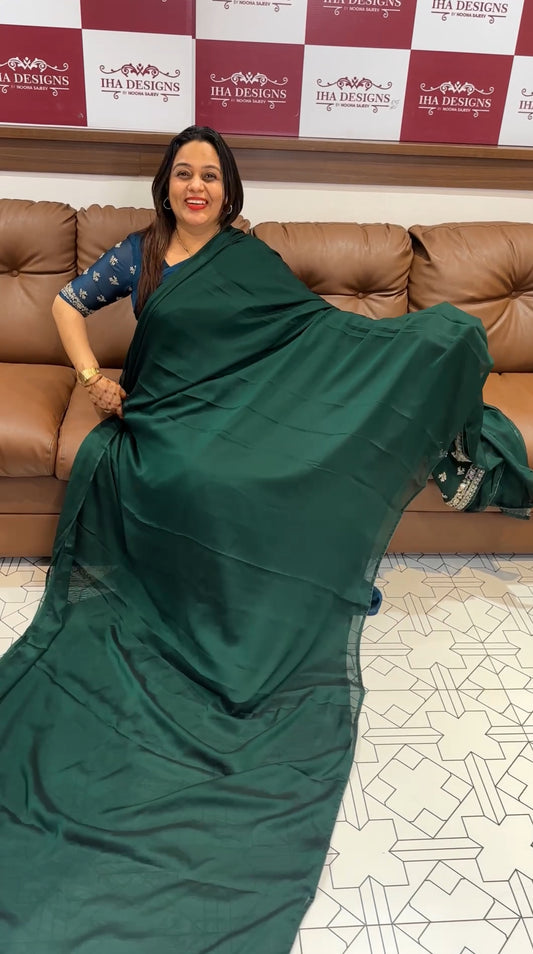 SILKY GEORGETTE SAREE - IHA 19664