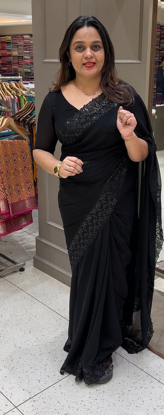 FAUX GEORGETTE SAREES - IHA 23138