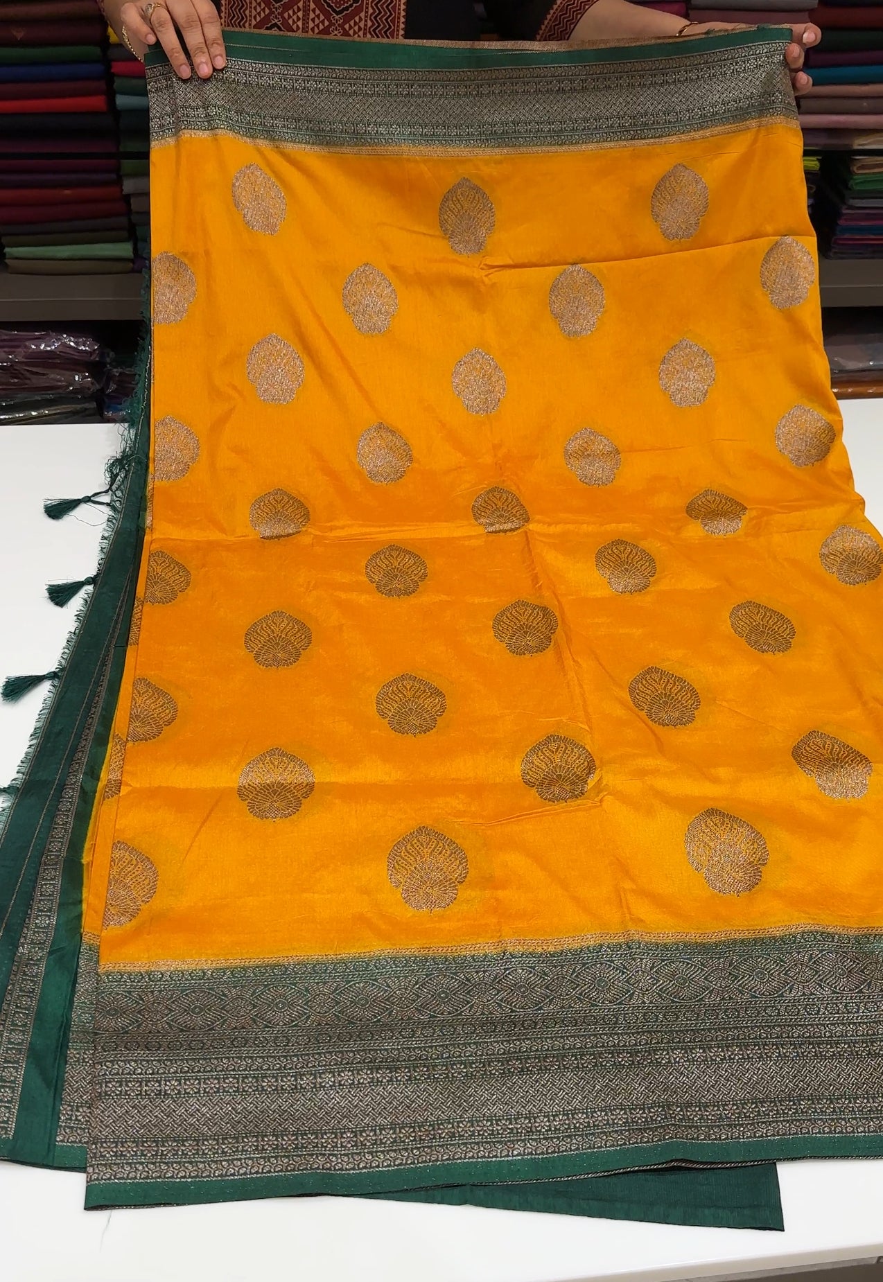 SEMI BANARASI SAREES - IHA 19766