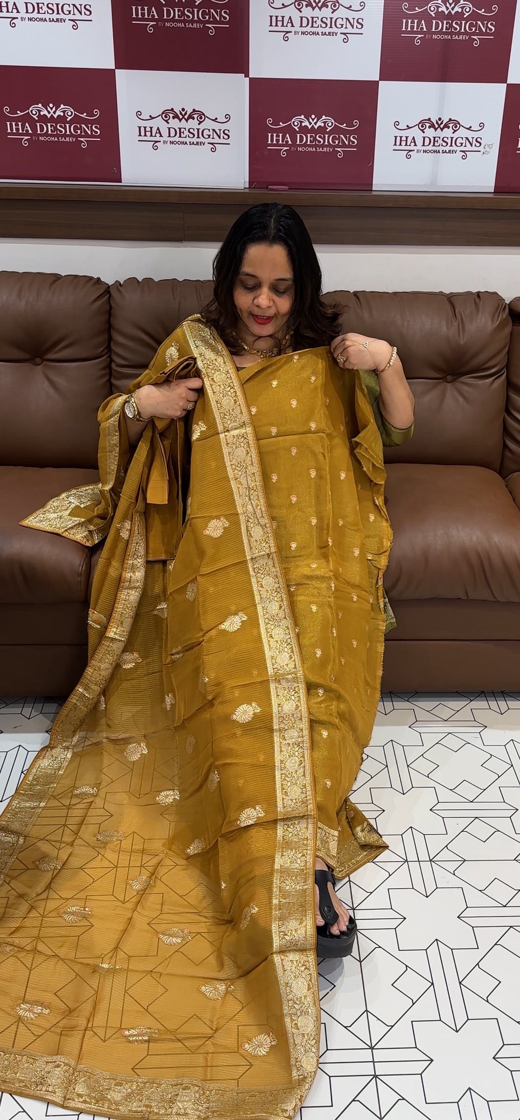 TISSUE UNSTITCHED SALWAR SUITS - IHA 23071