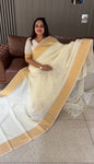 KERALA CREAM SILK SAREE - IHA 15585