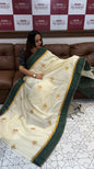 DESIGNER KERALA CREAM SAREES - IHA 16005